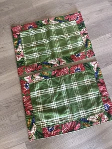 William Sonoma grün kariert und Blumen Tischsets 2er Set keine Flecken - Bild 1 von 9