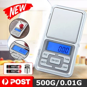 NEW 500g 0.01 DIGITAL POCKET SCALES JEWELLERY ELECTRONIC milligram micro mg - Picture 1 of 9