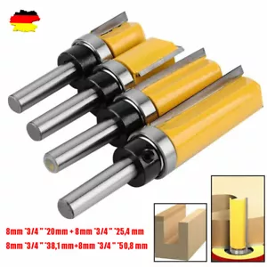 4 tlg 8mm Schaft Nutenfräser Oberfräse Bündigfräser Schaftfräser Holzfräser Satz - Bild 1 von 17