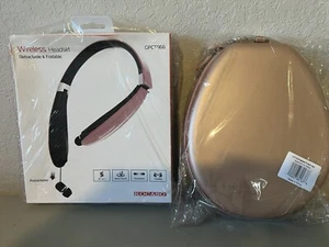 Rose Gold Kocaso Wireless Retractable And Foldable Headset With Case - Picture 1 of 3