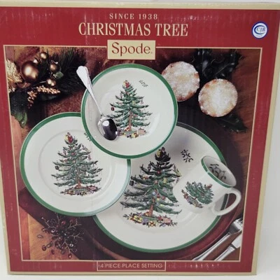 Juego de 4 piezas de gres para árbol de Navidad Spode Holiday nuevo Foto 1 de 4