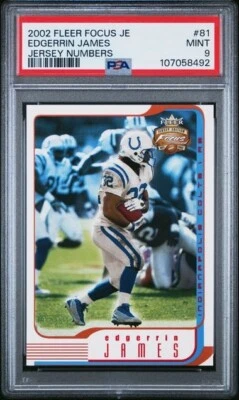 2002 Fleer Focus Jersey Edition Jersey Numbers /32 Edgerrin James #81 PSA 9 HOF! - Image 1 of 2