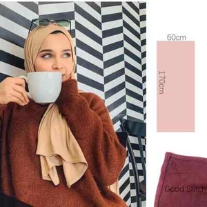 170X60cm Muslim Women Stretchy Hijab Plain Cotton Jersey Hijabs Head Wraps - Picture 1 of 63