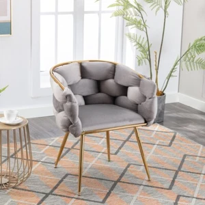 Modern Simple Leisure Velvet Single Sofa Chair Bedroom Lazy Person Dresser Stool - Picture 1 of 14