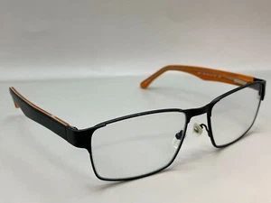LINK OCCHIALI 1158 C81 Eyeglasses Black/Orange 56-16-140 Designer, Flex Hinges - Picture 1 of 13
