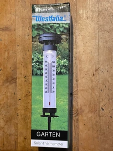Solar Thermometer Außen C F NEU OVP Westfalia Gartenstecker PV - Bild 1 von 5