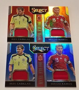 2015 Panini Select Soccer Double Team Iker Casillas Sergio Ramos Jersey /49 /99 - Picture 1 of 9