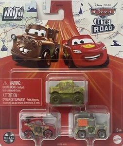 Disney Pixar Cars Mini Racers 3 Pack Mossy Ivy, Cryptid Buster McQueen, Margaret - Picture 1 of 2