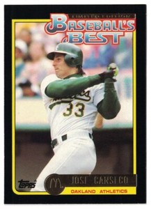 1992 Topps McDonald's Limited Edition Baseball's Best #22 Jose Canseco