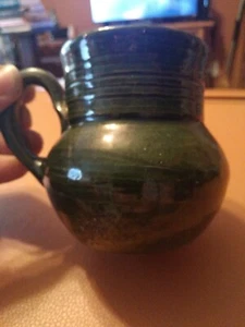 Oaxaca Loza Verde Mexican Art Pottery Mug Round Bottom GREEN  - Picture 1 of 6