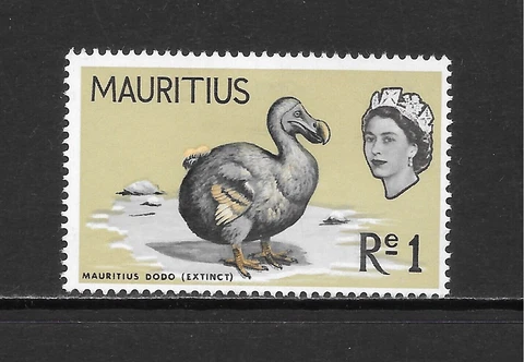 MAURITIUS SCOTT 287 MH F/VF - 1965 1R MULTI-COLOR ISSUE - BIRDS Cover