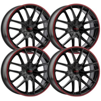 (Juego-4) Llantas Touren TR60 16x7 5x110/5x115 42 mm negras rojas llantas 16 pulgadas Foto 1 de 4