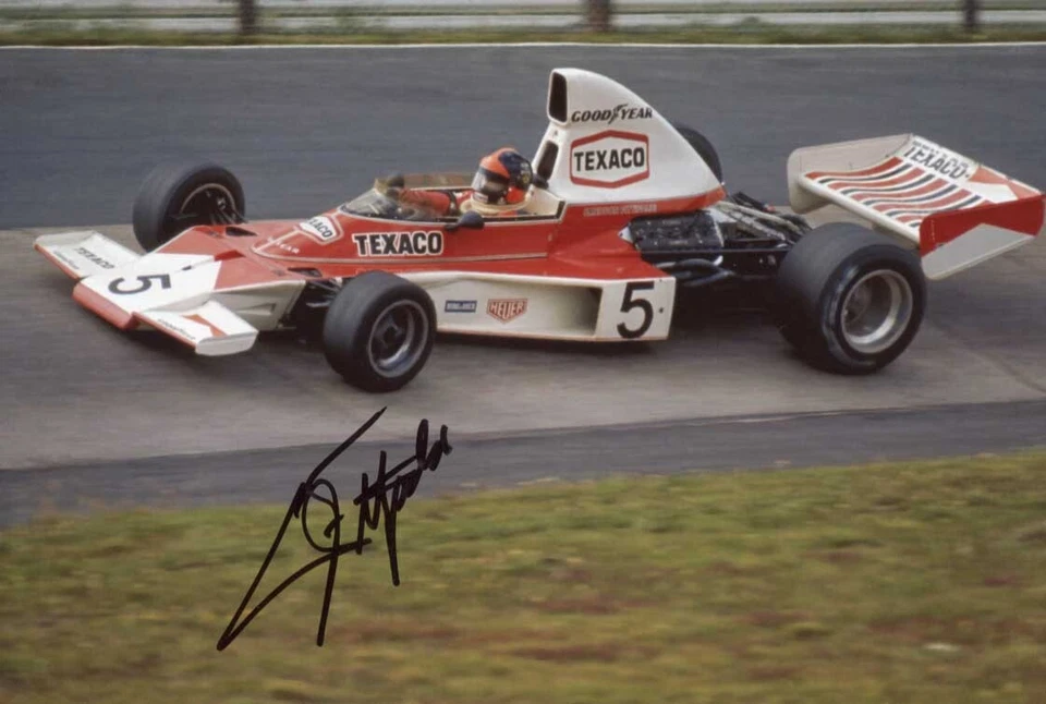 F1 RACING DRIVER Emerson Fittipaldi autógrafo, foto firmada por IP Foto 1 de 1