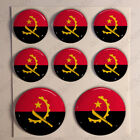 Stickers Angola Gel Domed Resin 3D Flags Angola Vinyl Sticker Decals Helmet Car