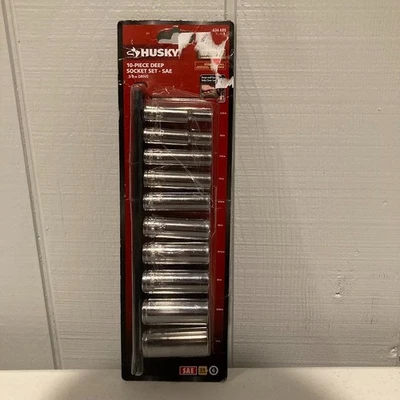 HUSKY 10-Piece DEEP Socket Set - SAE  3/8 in DRIVE #634689  Open Box - Image 1 of 4