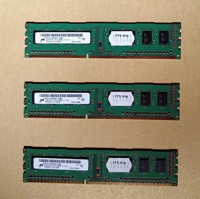 3x Micron PC3 12800U 2GB RAM DDR3 Arbeitsspeicher - Bild 1 von 2