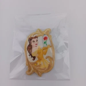 Disney's Beauty and The Beast Princess Belle w/ Rose - Iron On Patch - 3.5" - Picture 1 of 2