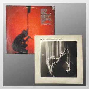 U2 2x Record Lot, Under A Blood Red Sky Wide Awake In America Vinyl Album LP EP - Picture 1 of 13