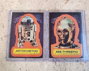 1977 Topps Star Wars See-Threepio Sticker No. 5 Series 1 C3PO & R2D2 No. 6 - Picture 1 of 24