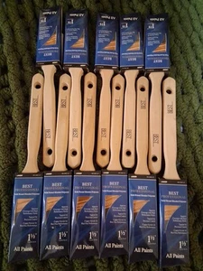 12 EA - LINZER 1 1/2" OVAL BEST PROFESSIONAL ANGLE SASH PAINT BRUSHES - Picture 1 of 6