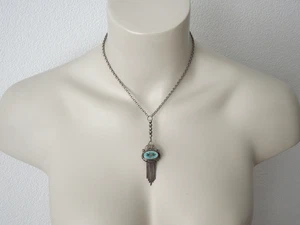 Collana in argento 925 BAS smalto blachiano ciondolo vintage 13,4 g/41,5 cm - Foto 1 di 11