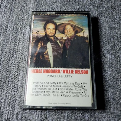 Merle Haggard Willie Nelson Poncho & Lefty Cassette 1982 Epic Foto 1 de 3