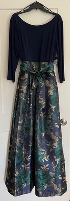 NWT Ladies Jessica Howard Ballgown 3/4 Sleeves Jacquard Print Size 16 JH4M6415 - Image 1 of 4