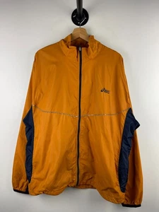 Vintage 90s Asics Orange & Navy Windbreaker Size XL - Picture 1 of 10