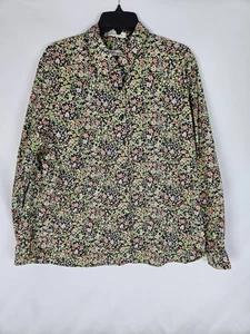 Orvis Shirt Damen Größe 20 Schwarz Blumenmuster Langarm Kragen Knopfleiste Baumwolle - Bild 1 von 10