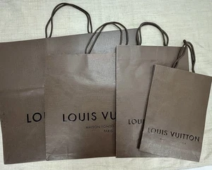 Lot of 4 Authentic Louis Vuitton Brown Shopping Gift Bags with Handles Variety - Picture 1 of 16