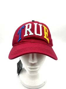 Cappello da baseball True Religion rosso strapback arcobaleno logo ricamato BO-TR2567 - Foto 1 di 10