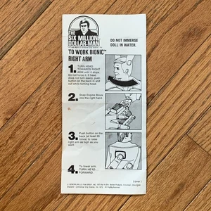 6 Million Dollar Man Instructions This Is An Original - Picture 1 of 6
