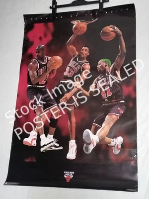 NOS 24x36 Running of the Bulls Michael Jordan Chicago Poster SEALED 1996 NBA VTG - Image 1 of 4
