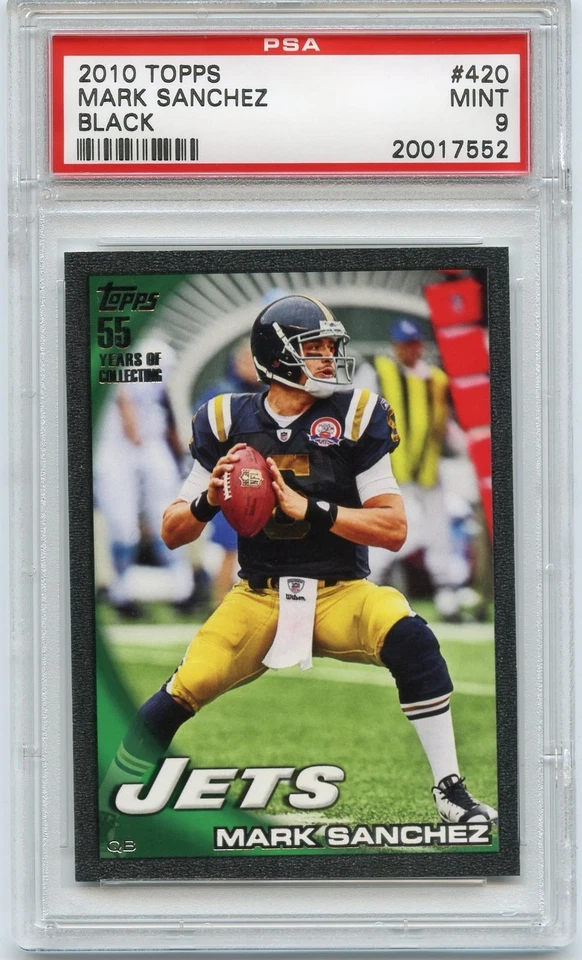 2010 TOPPS #420 MARK SANCHEZ BLACK PSA 9 #/55 Jets  Pop * 1 * - Image 1 of 1