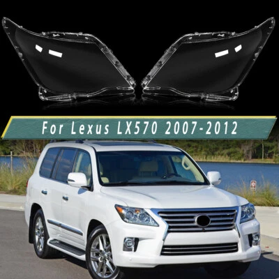 Fits for Lexus LX570 2007-2012 Pair Headlight Headlamp Lens Cover Replacement Foto 1 de 4