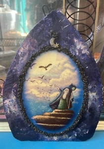 Merlin At Stonehenge Art On Slate Kerry McKenna Handmade In Avebury - Picture 1 of 4