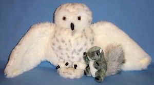 Plush Hand puppet-OWL-Snowy white bird-Head Spins-Finger Squirrel-FOLKMANIS LOT - Picture 1 of 14