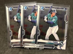 Harry Ford 2021 Bowman Draft Cromo BDC-1 Seattle Mariners RC Lote (3) - Imagen 1 de 2