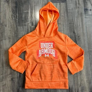 Under Armour Hoodie Toddler Girls Boys Size 4 Bright Orange Hood Athletic - Picture 1 of 5