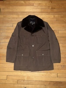 Vintage 1970s Montgomery Ward Wamsutta Storm-plus Heavy Brown Jacket Sz 42 - Picture 1 of 9