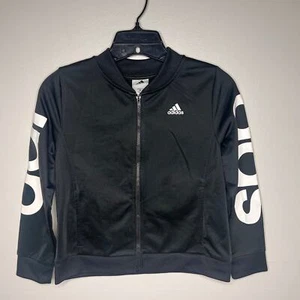 Boys Adidas Full Zip Up Track Jacket Adidas on Sleeve Size Youth Medium 10/12 - Picture 1 of 9