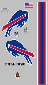 BUFFALO BILLS FULL SIZE FOOTBALL HELM AUFKLEBER MIT STREIFEN 8 Mil - Bild 1 von 1