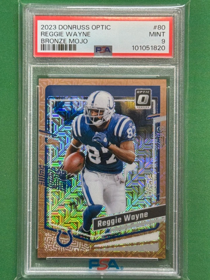 2023 Panini Donruss Optic Bronze Mojo Parallel #80 Reggie Wayne /35 PSA 9 - Image 1 of 2