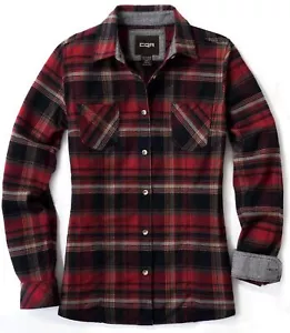 CQR Women's Plaid Flannel Shirt Long Sleeve, All-Cotton Soft Brushed Casual B... - Picture 1 of 7