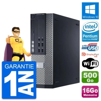 PC DELL 9020 SFF Intel Pentium G3220 RAM 16Go Disco Rigido 500Go Windows 10 Wifi - Immagine 1 di 4