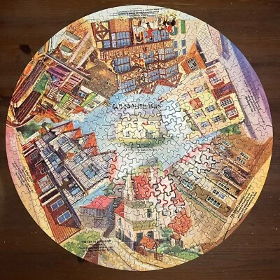 OLD ENGLISH INNS Springbok 500pc CIRCULAR Round jigsaw puzzle (missing 1 piece) - Image 1 of 4
