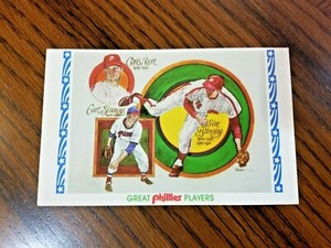 ⚾1983 Great Phillies Players Postcard #09-Chris Short, Curt Simmons, Jim Bunning