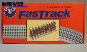 JUEGO DE CABALLETES ELEVADOS LIONEL FASTRACK muelles de vía tren armadura graduada 6-12038 - Imagen 1 de 2