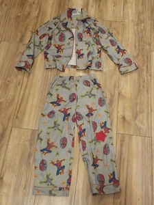 Boys Spider Man 2 piece Pajamas Lounge Wear - Size 10 Button Down Shirt  - Picture 1 of 6