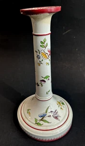 Old Candlestick Decorated w Strasbourg Flowers from Sarreguemines - some issues. - Picture 1 of 7